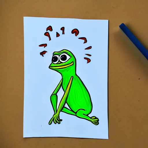 Prompt: children illustration of pepe