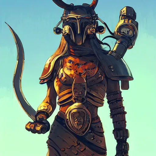 Image similar to cyberpunk viking helmet mask warrior goddess robot ninja fantasy, art gta 5 cover, official fanart behance hd artstation by jesper ejsing, by rhads, makoto shinkai and lois van baarle, ilya kuvshinov, ossdraws