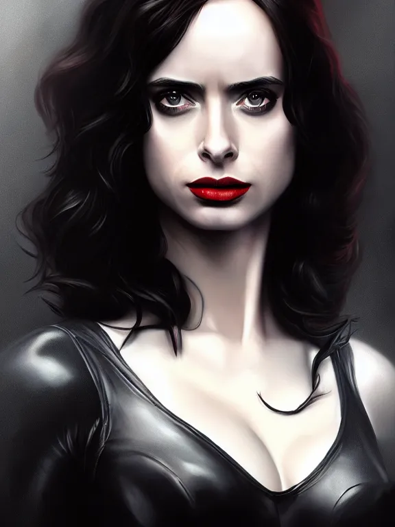 Image similar to krysten ritter as the black widow, digital painting, extremely detailed, 4 k, intricate, brush strokes, mark arian, artgerm, bastien lecouffe - deharme