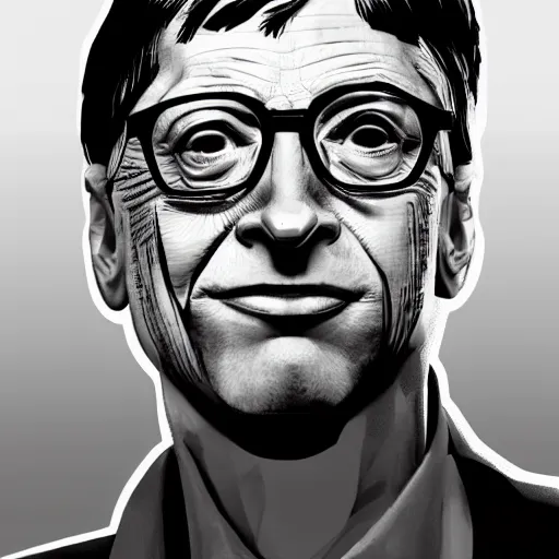 Prompt: bill gates full body portrait, piles of syringes behind him, body horror, black and white illustration by junji ito and francis bacon, hunter s thompson feeling of grimdark, sharp focus, fiction, hyper detailed, digital art, trending in artstation, cinematic lighting, studio quality, smooth render, unreal engine 5