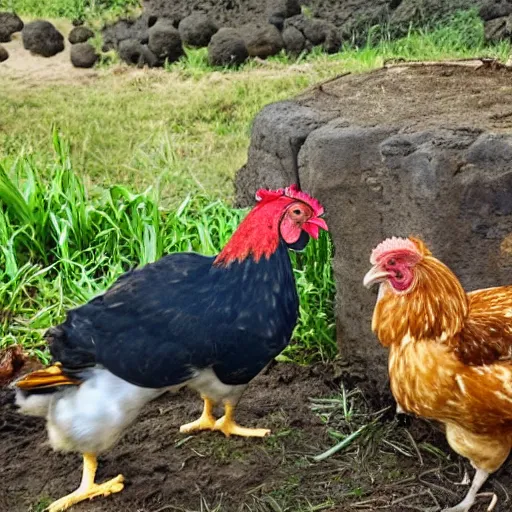 Prompt: Maui smiting a chicken