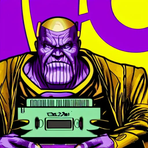 Image similar to thanos is a d. j. spinning records at an off the hook basement party, listening to d. j. jazzy jeff, red solo cups and people partying