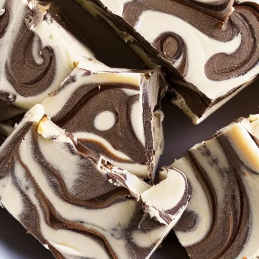 Prompt: peanut butter swirly mint fudge