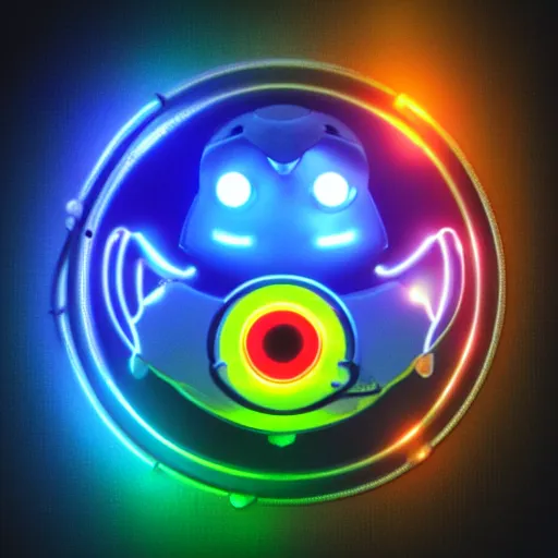 Prompt: a cybertronic duck, metallic, glowing eyes, neon