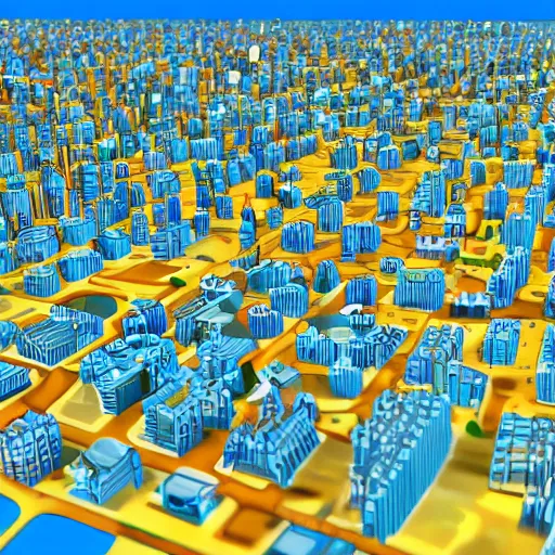 Image similar to microscopic city seen by microscope lens, very detailed