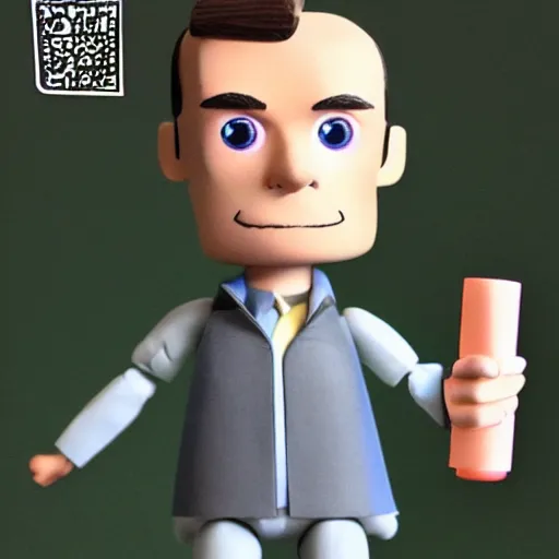 Image similar to alan turing stop motion vinyl action figure, plastic, toy