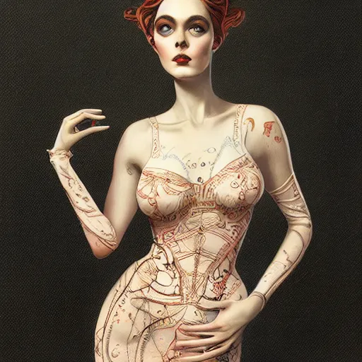 Prompt: wearing a full tight curvy long dress female, soft painting of a curiosities graceful subject matter carnival, perfectly detailed linework, symmetrical accurate intricate sensual features, highly detailed, artstation, sharp focus, tom bagshaw