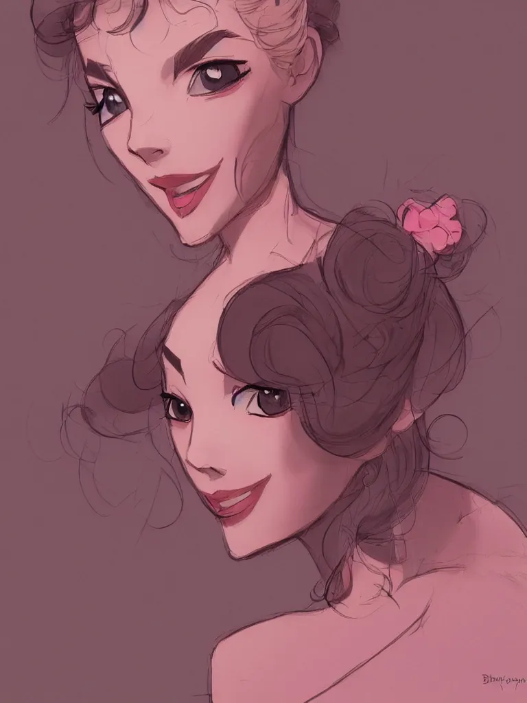 Prompt: blushing beauty by disney concept artists, blunt borders, rule of thirds