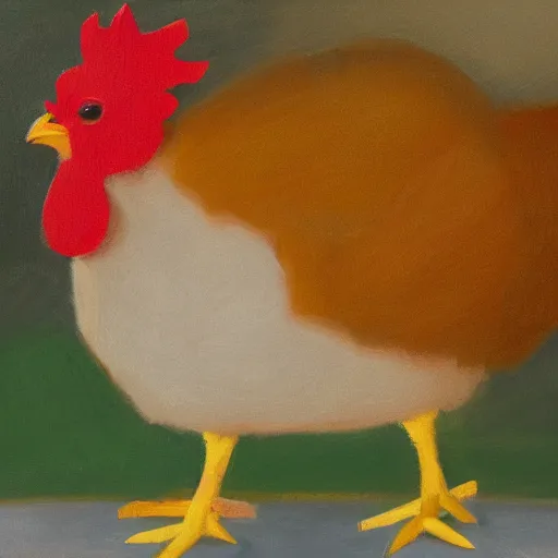 Image similar to a high quality photo of a chicken wearing a suit, Impressionism, 8k