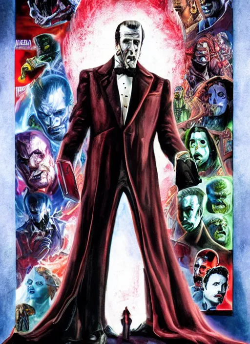 Image similar to vincent price in the marvel cinematic universe, official poster artwork, movie poster, highly detailed