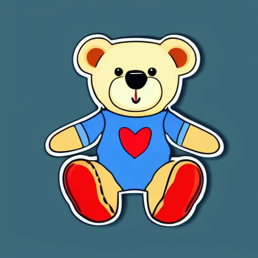 Image similar to Skater teddy bear, sticker, highly detailed, colorful, illustration, drama, smooth and clean vector curves, no jagged lines, vector art, smooth