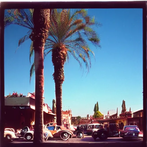 Prompt: photo, tlaquepaque, traffic jam, kodak ektachrome 1 2 0,