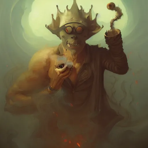 Image similar to The smoke king by Peter Mohrbacher:5 Trending on Artstation:5