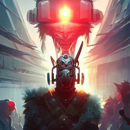 Image similar to cyberpunk viking helmet mask warrior goddess robot ninja fantasy, art gta 5 cover, official fanart behance hd artstation by jesper ejsing, by rhads, makoto shinkai and lois van baarle, ilya kuvshinov, ossdraws