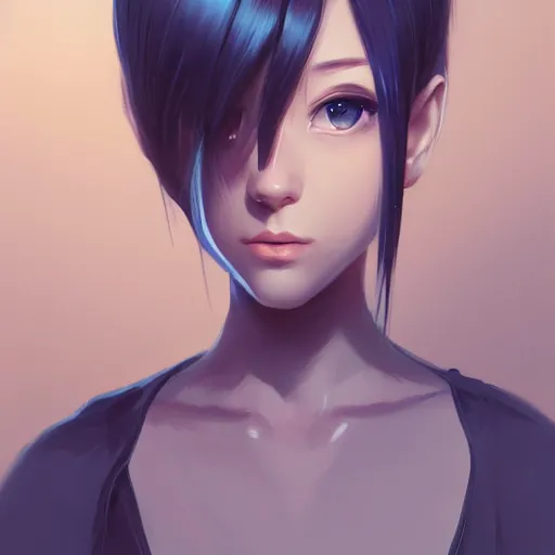 Image similar to A potrait of an alien with big and cute eyes, fine-face, realistic shaded perfect face, fine details. Night setting. Very anime style. Realistic shaded lighting poster by Ilya Kuvshinov katsuhiro, magali villeneuve, artgerm, Jeremy Lipkin and Michael Garmash, Rob Rey and Kentarõ Miura style, trending on art station