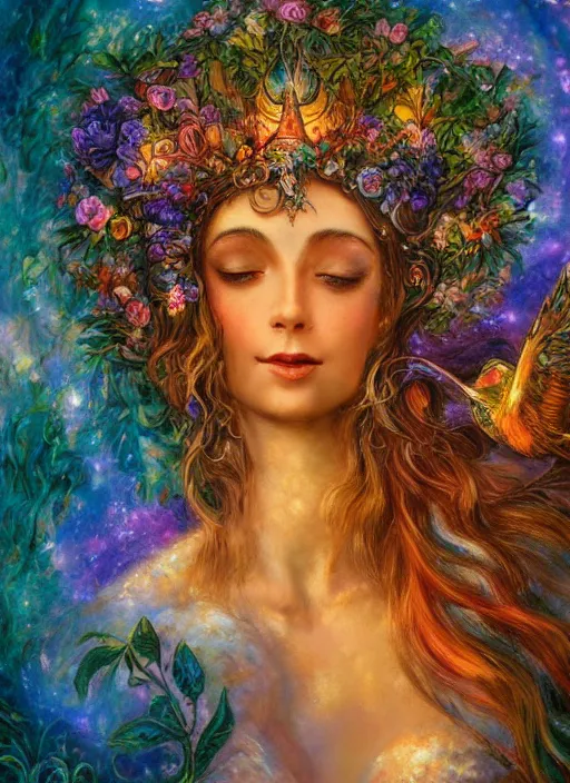 Image similar to Nature Goddess, ambient lighting, 4k, josephine wall, artstation