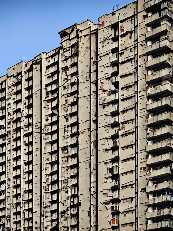 Image similar to Photo of Soviet apartment building, isometric