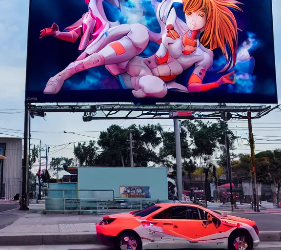 Image similar to billboard advertisement with an extremely beautiful photo of a white marble statue of an anime girl with colorful motocross logos and motorcycle helmet with closed visor, colorful smoke in the background, carved marble statue, fine art, neon genesis evangelion, virgil abloh, offwhite, denoise, highly detailed, 8 k, hyperreal