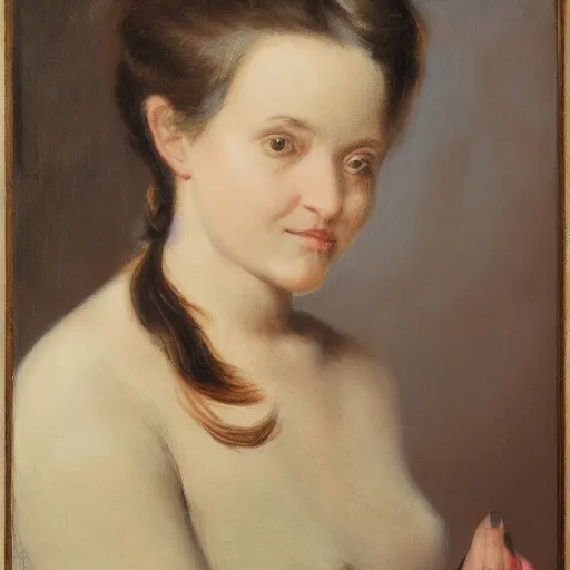 Prompt: portrait of female with piglet nose