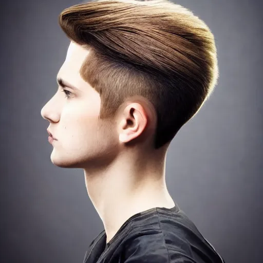 Prompt: epic haircut. hairstyling photography.