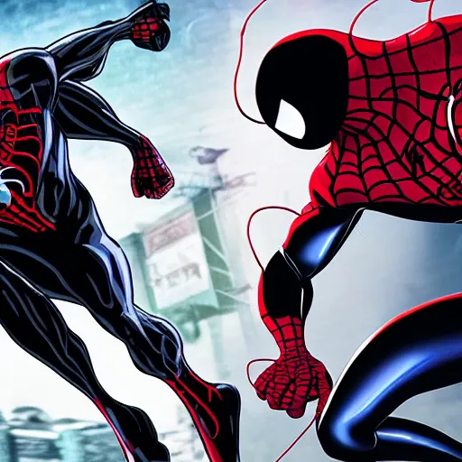 Image similar to cell-shaded venom in the style of Ultimate Spider-Man (2005 videogame), 4k