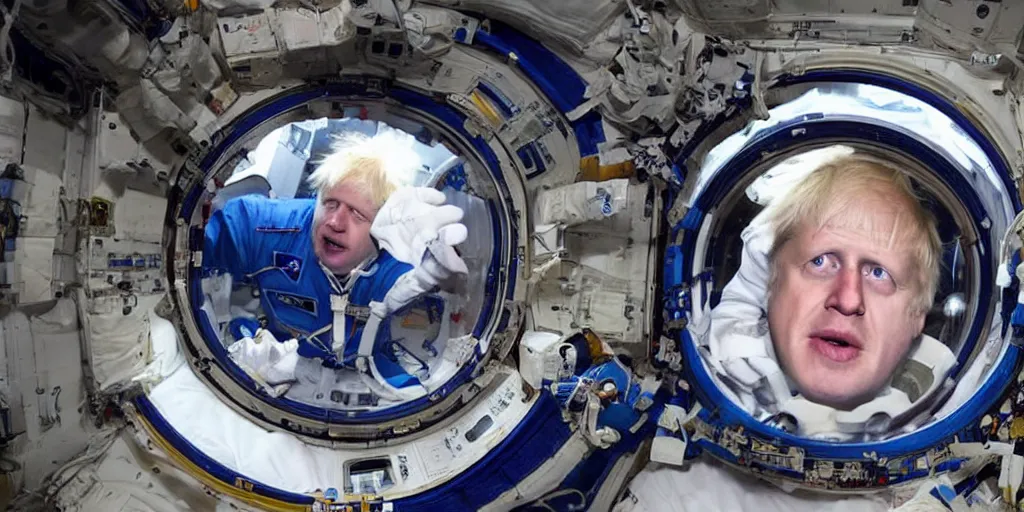 Image similar to boris johnson as an astronaut on the international space station