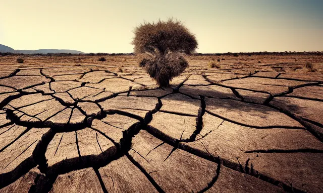 Prompt: medium shot of a nondescript crying ancient dried up Danu, peaceful, facing the camera and standing in front of a dried up river in a desolate land, dead trees, blue sky, hot and sunny, highly-detailed, elegant, dramatic lighting, artstation, 4k, cinematic landscape, photograph by Elisabeth Gadd