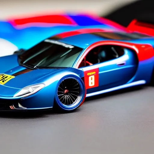 Image similar to a close up of a hotwheel supercar, photoreal, car photography, hotwheels, award winning, supercar