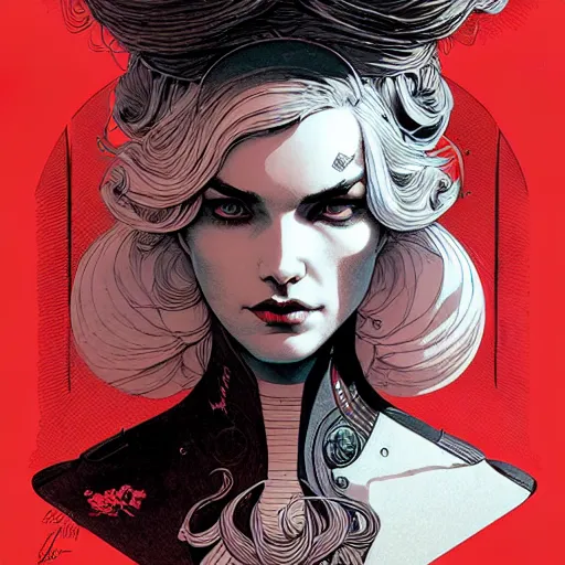 Image similar to portrait soft light, by killian eng and joe fenton and martin deschambault and conrad roset, inspired by victorian marvel comics, red and grey only, etching, fine, sharp high detail,