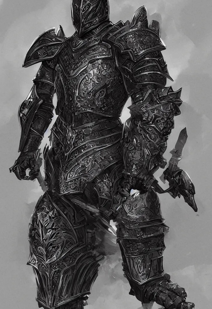 Prompt: armored black knight, fantasy, trending on artstation, digital art, intricate details