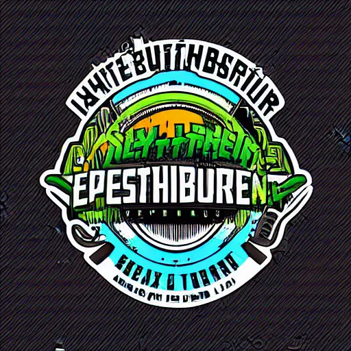 Prompt: in the style of max prentis and deathburger and laurie greasley a vector e-sports sticker logo of a ecosystem in a bottle, highly detailed, colourful, 8k wallpaper