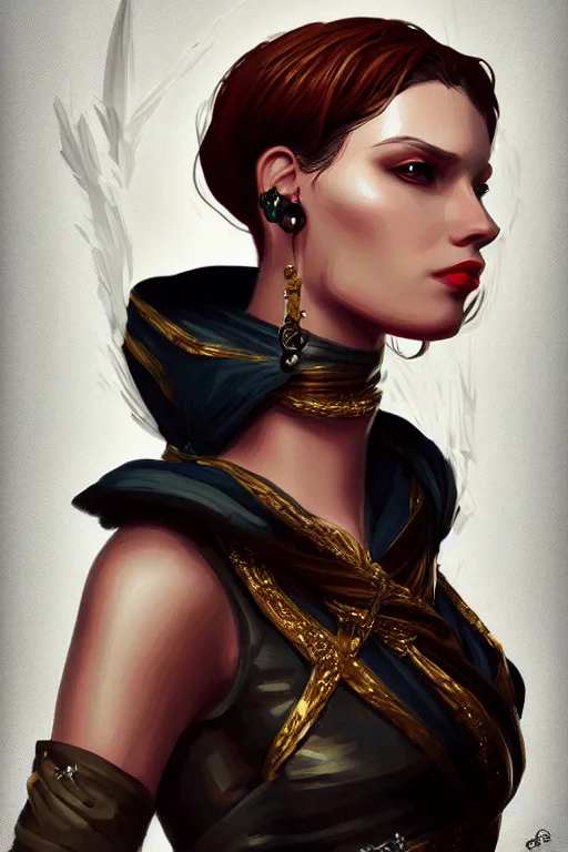 Prompt: lady, empire styly, portrait, detailed art, artstation