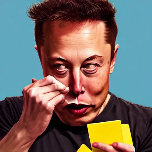 Prompt: elon musk eating crayons, realistic, award winning, photography,