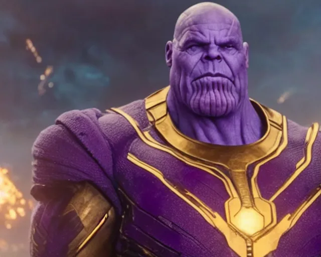 Prompt: news footage of thanos leading the capital insurrection