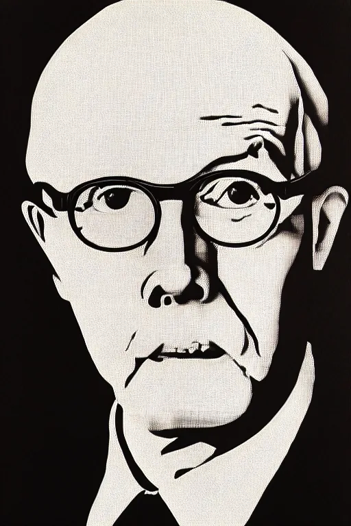 Prompt: a portrait a very ordinary person, by Gilbert and George, screenprint, anatomically correct, beautiful perfect face, sharp focus, Highly Detailed