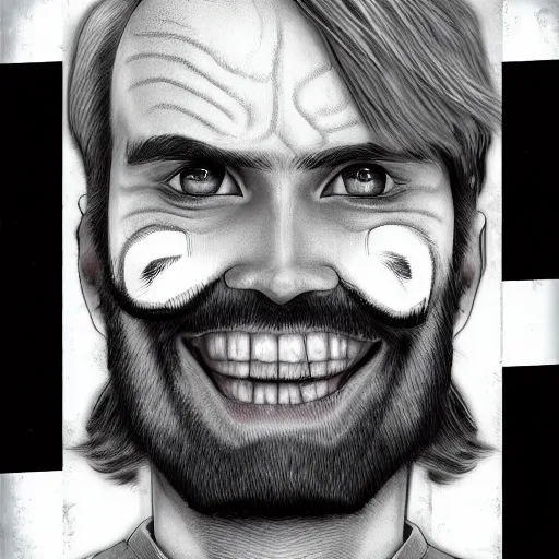 Prompt: pewdiepie's face, on a cow, trending on artstation, junji ito 4 k