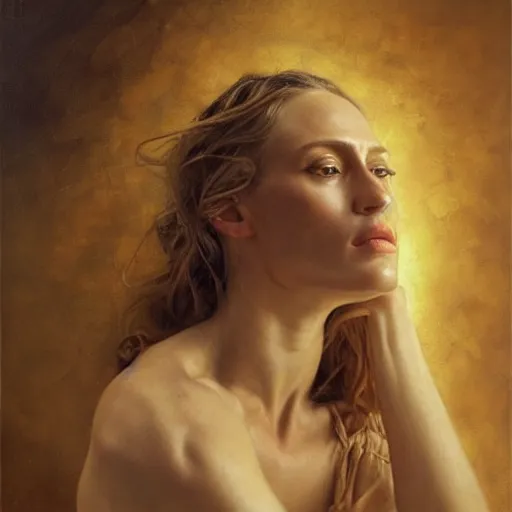 Image similar to highly detailed oil painting | very intricate | cinematic lighting | award - winning | portrait of ruta gedmintas | by roberto ferri, by tom bagshaw, by j. c. leyendecker and klimt, american romanticism, by austin osman spare, artstation, cgsociety, official art, octane