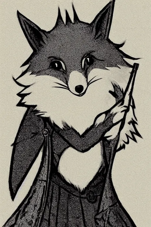 Image similar to a cute medieval anthropomorphic fox with a fluffy tail, comic art, trending on furaffinity, cartoon, kawaii, backlighting, furry art!!!, cool shading, concept art