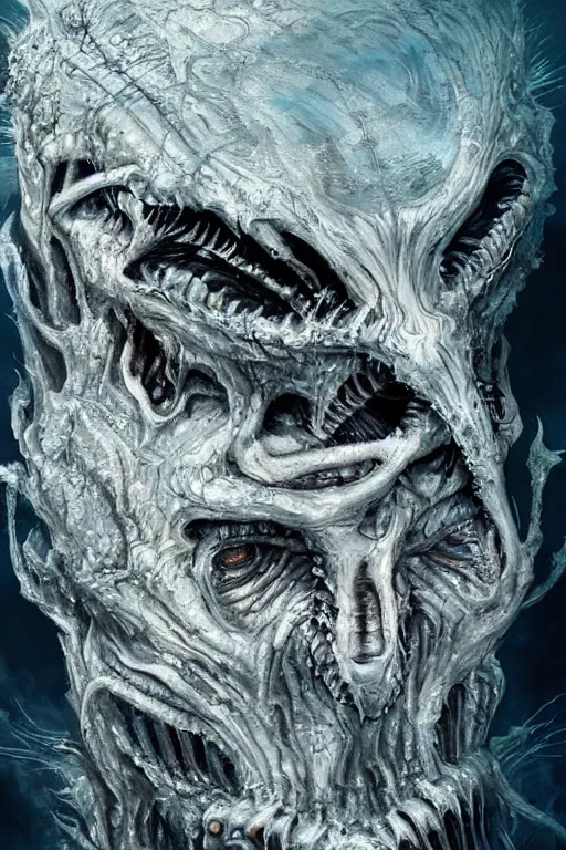 Image similar to elon musk as a scary sea creature, elon musk, photorealistic, cinematic lighting, highly detailed, very intricate, by hr giger