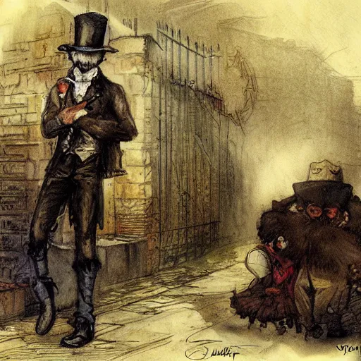 Image similar to jack the ripper high resolution, high quality, by jean - baptiste monge