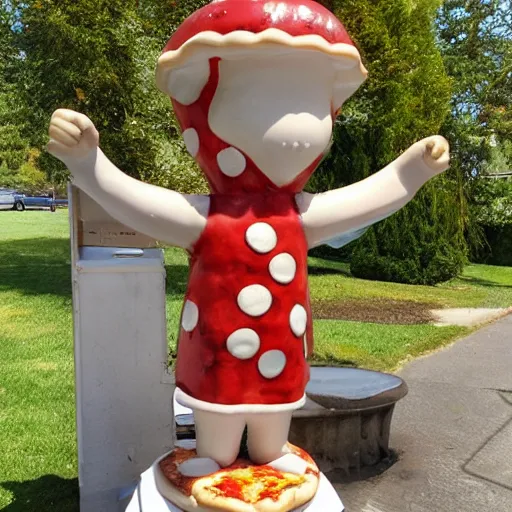 Prompt: pizza statue