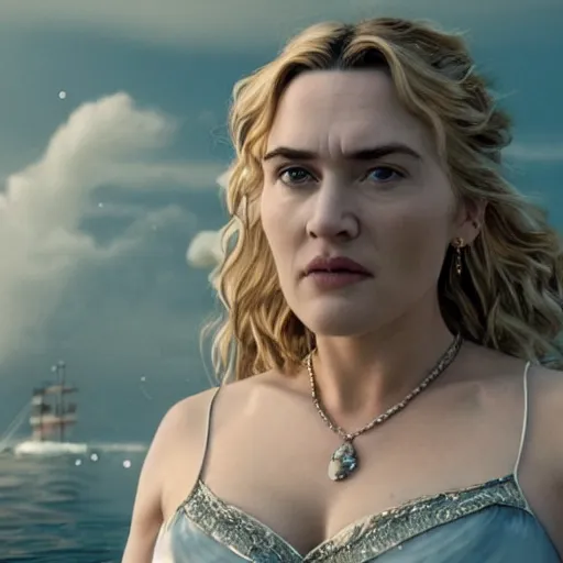 Prompt: kate winslet starring in titanic, fairy tale, stunning, surrounding cinematic light, hyper detailed, ornate and intricate, 4 k cinematic octane render