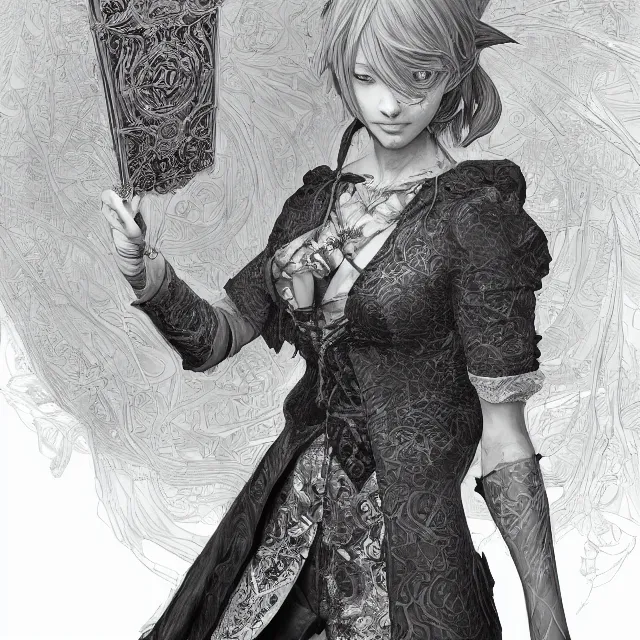 Image similar to the portrait of the lawful evil sorceress lawyer as an absurdly beautiful, graceful, elegant, sophisticated, woman, an ultrafine hyperdetailed illustration by kim jung gi, irakli nadar, intricate linework, bright colors, octopath traveler, final fantasy, unreal engine 5 highly rendered, global illumination, radiant light, detailed and intricate environment