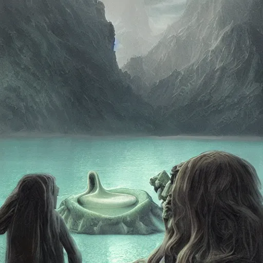 Image similar to slime monster in the lake, matte painting, detailed, elden ring, oil on canvas, by WLOP