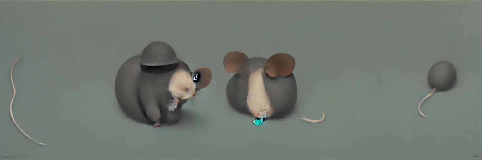 Prompt: mouse oil painting magritte