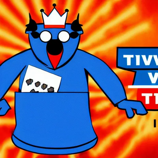 Image similar to Trivia TV show with blue crown logo