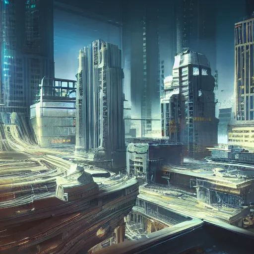 Image similar to “ salt lake city cityscape, biomechanical, environmental concept art, rendered in 3 d, unreal engine, cyberpunk ”