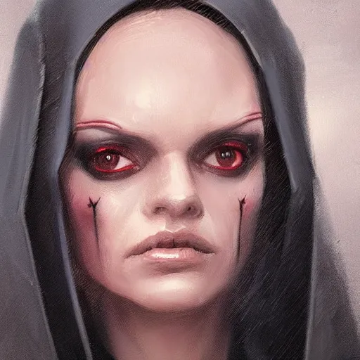 Prompt: portrait of a woman by greg rutkowski, young sith lord darth talon star wars expanded universe, wearing black robes, she is about 2 0 years old, highly detailed portrait, digital painting, artstation, concept art, smooth, sharp foccus ilustration, artstation hq