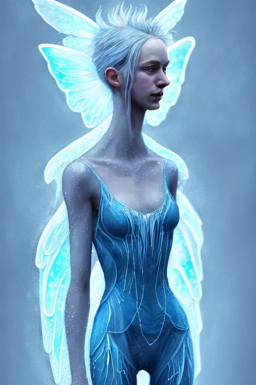 Prompt: epic professional digital art of an anthropomorphic ice fairy wearing a jumpsuit, painting, by leesha hannigan, iris van herpen, artstation, cgsociety, wlop, epic, much wow, much detail, gorgeous, detailed, cinematic, masterpiece