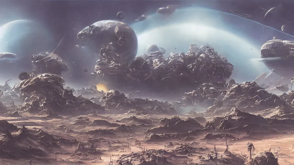 Image similar to alien planet, an empire in upheaval by arthur haas, cinematic matte painting